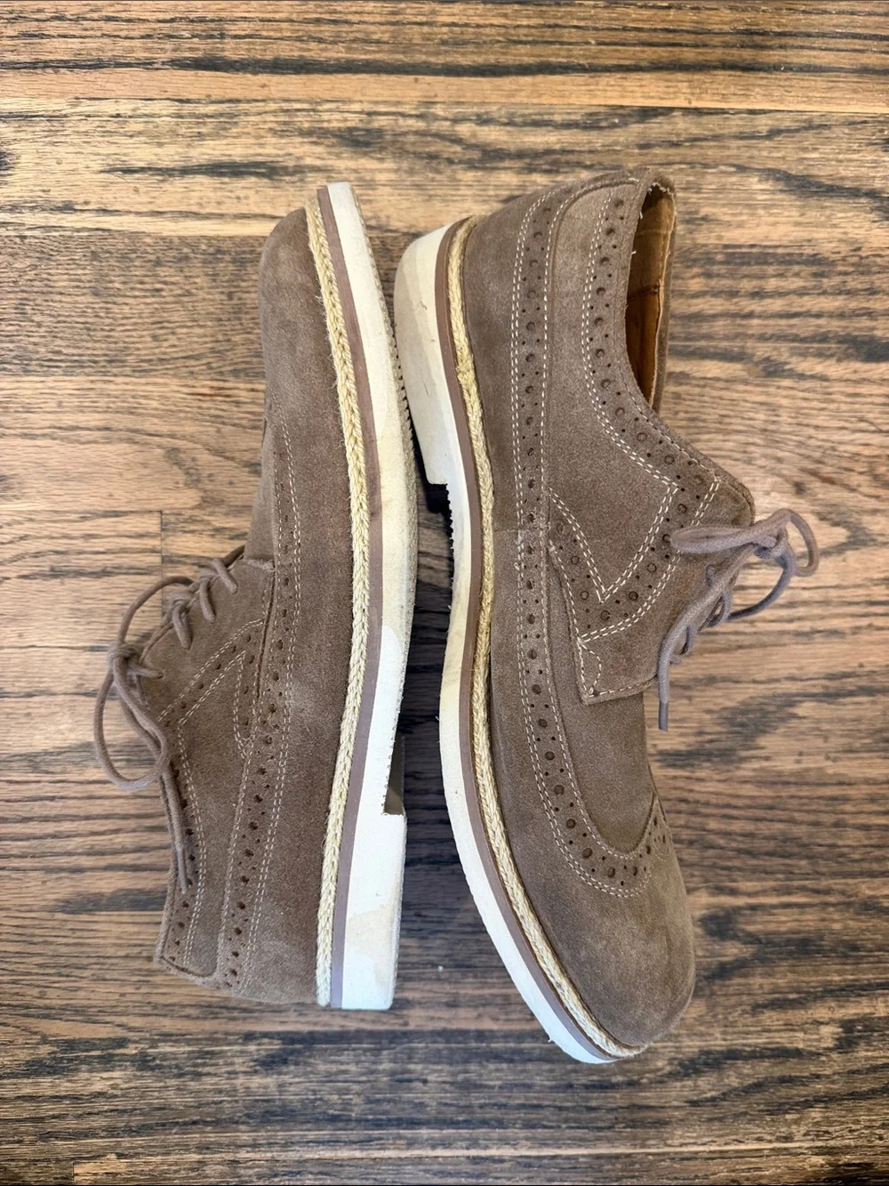 Reaction Kenneth Cole Taupe Suede Wingtip Derby Shoes